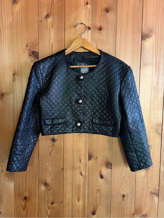 North Beach Leather Jackets & Blazers - Vintage North Beach Leather Michael Hoban Quilted Crop Jacket